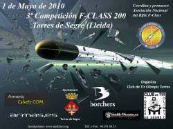 Cartel de la competición de F-Class a 200 metros Torres del Segre