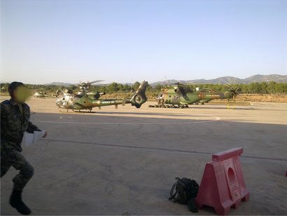 Recientemente han pasado por mi Base, una unidad de helicopteros del Ejercito Frances que por seguridad 02