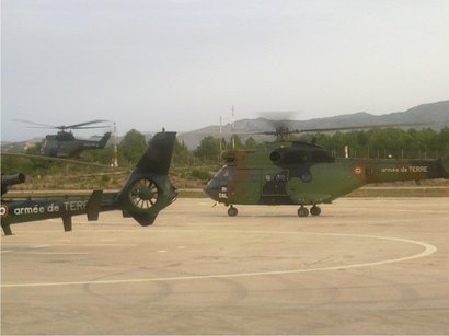 Recientemente han pasado por mi Base, una unidad de helicopteros del Ejercito Frances que por seguridad 30
