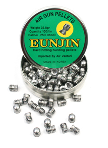 Hola,
tengo una Hatsan BT65 de cal.6,35.
Tengo distinto tipos de balines : uno de Eunjin con punta plana 02