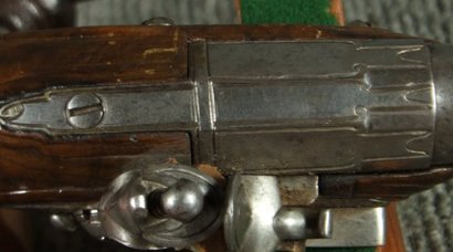 Pair of French Flint Pocket Pistol, 8 inches total length, made by Morell, dated to late 1700\'s. Funcitional 02