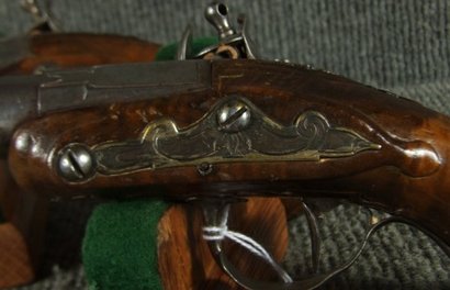 Pair of French Flint Pocket Pistol, 8 inches total length, made by Morell, dated to late 1700\'s. Funcitional 11