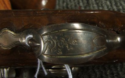 Pair of French Flint Pocket Pistol, 8 inches total length, made by Morell, dated to late 1700\'s. Funcitional 20