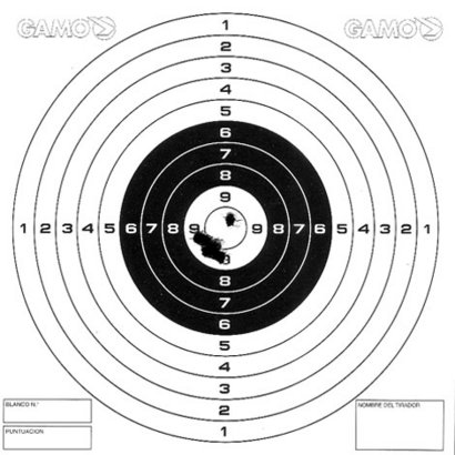 Esto es lo que he hecho yo con una Gamo CFX Royal de 5,5 y balines JSB exact. 
La posición que me puse 00