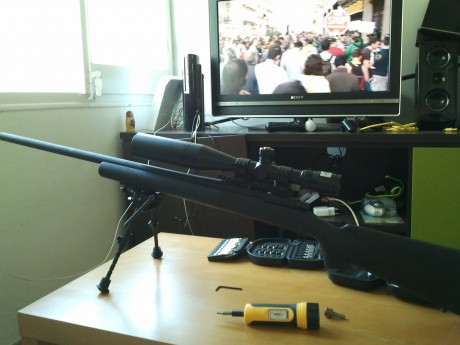 jejejeje hola compañeros. Aquí os enseño orgullosamente mi Remington 700 Police del 308 con su  nuevo 12