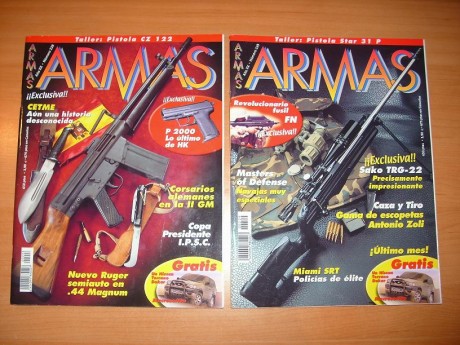 Hola!!!

Vendo los siguientes numeros sueltos de la revista ARMAS:

183, 221, 226, 228, 230, 233, 238, 20