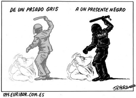 Hoy viendo el telediario de esta cadena , manifiesta que la policia se paso de la raya y actuo de manera 90