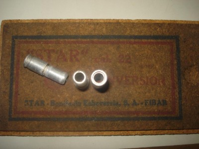 Hola:

He encontrado esta fotografia del convertidor al calibre 22 de los modelos "Star super".

No 130