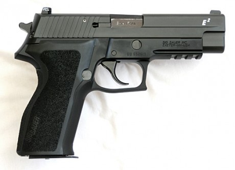 sera casi idéntica a la de la foto (p226 E2), pero en 45 ACP.

14 peladillas del 45 pretenden que lleve. 00