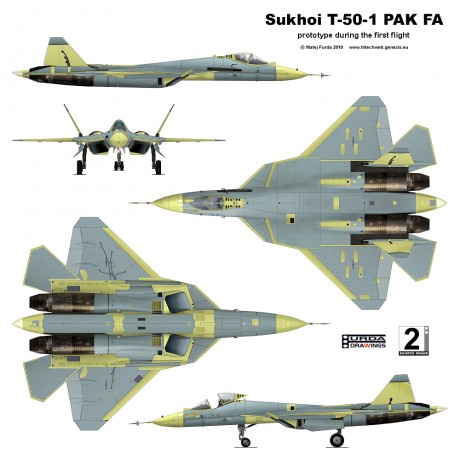 El cuarto prototipo del cazabombardero de quinta generación ruso T-50 (PAK-FA) se incorporó este miércoles 00
