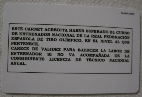 Bueno pues me ha llegado el recibo del club de 52€ de la tarjeta Federativa de Tir Olimpic. Y claro, mi 120