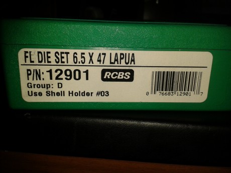 Vendo Dies RCBS del 6,5x47 Lapua. Usados una sola vez.
50€ mas gastos de envio. 01