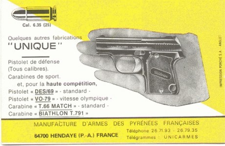 Me gustaría que alguien me aportara alguna información sobre esta pistola. Se trata de una "Unique", 110
