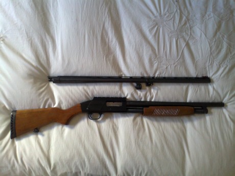 Hola compañeros,
hace unos dias me he comprado de segunda mano una Mossberg Maverick 88, con culata y 30