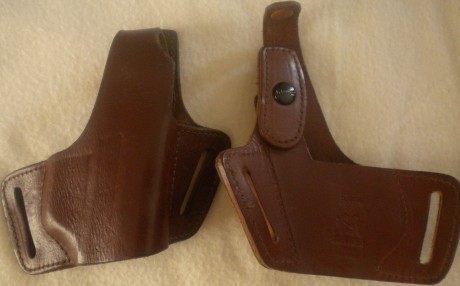 Buenas tardes:

Se vende funda de cuero tipo bikini para pistola de armazón medio, para una sig sauer 02