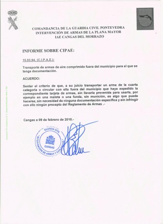 Hola!
Pues,tengo una Crosman 2240 co2 comprada hace dos meses.Hoy fui al ayuntamiento en Madrid para registrarla.
Ademas 50