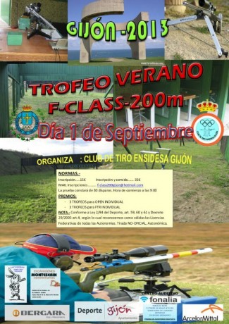 Todos los tiradores podrán entrenar el sábado. La fecha tope  de inscripción será el día 27 de agosto.

Un 00
