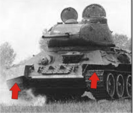 El T-72 contaba, en algunas versiones con unos faldones laterales, unos cuatro por banda, y la pregunta 60