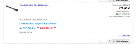Este es el presupuesto del que dispongo para comprar un visor. Lo quiero usar para tirar en distancias 150