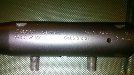 Cambio un cañon Blaser de calibre 6,5x68 con cargador y cabezal para calibres ME, practicamente nuevos 00