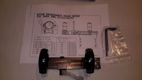 Vendo montura original Sako TRG QD, nuevas a estrenar. Son de montaje rapido.
Sirven para carril original 00