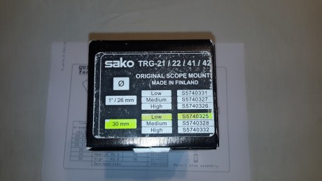 Vendo montura original Sako TRG QD, nuevas a estrenar. Son de montaje rapido.
Sirven para carril original 12