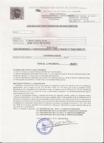 Estimados compañeros,hoy me ha llegado a casa una carta certificada del ayuntamiento por la que me pide 00