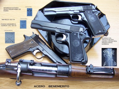 Buenas,

por la curiosidad de la afición, últimamente me he fijado en las armas que portan los G.C. en 140