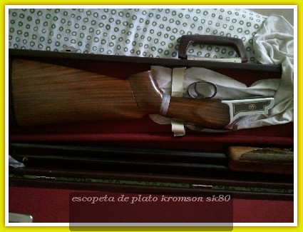 hola
vendo escopeta Kromson  modelo sk80 para plato
calibre 12/70
cañones 74 cm   ( 1 y 2 estrellas)
posibilidad 00