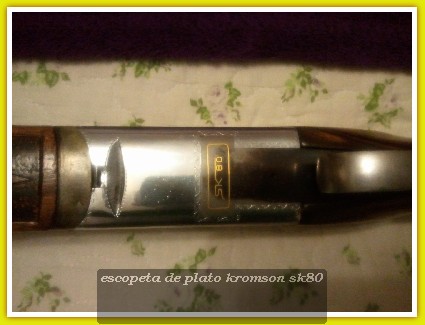 hola
vendo escopeta Kromson  modelo sk80 para plato
calibre 12/70
cañones 74 cm   ( 1 y 2 estrellas)
posibilidad 20