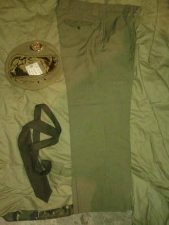 Se vende el siguiente vestuario del ejercito español en dos lotes, uno del ejercito de tierra y otro de 11