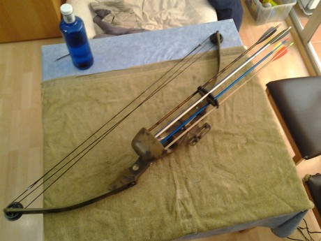 Vendo arco de poleas regulable de 40 a 70lbs marca black bear, Tiene puntos de mira regulables,acople 00