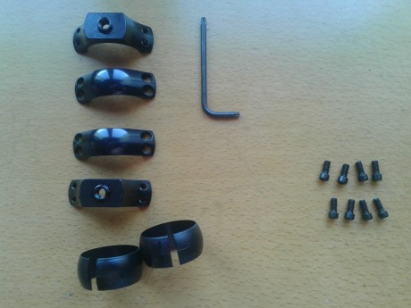 Hola a todos..
Vendo este juego de anillas de pulgada Optilock para Sako y Tikka completamente IMPECABLES 01