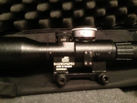 Vendo visor POSP 8x42 con monturas tipo Weaver. Retícula mil Dot con iluminación. Precio 150€ mas transporte, 10