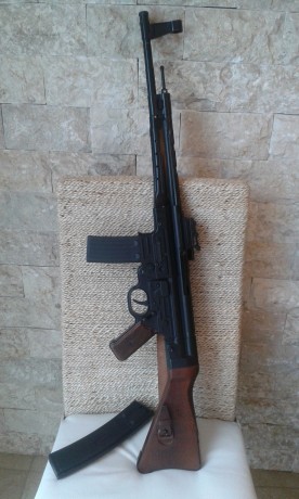 Hola compañeros,

Vendo Replica de StG44 de la marca alemana GSG. Semiautomática de calibre 22LR. 

Es 01