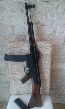 Hola compañeros,

Vendo Replica de StG44 de la marca alemana GSG. Semiautomática de calibre 22LR. 

Es 00