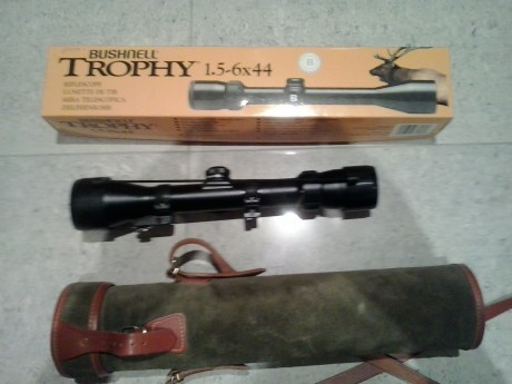 En venta el arma del título, modelo MK II Affut, en cal. 30.06, con visor Busnell Tropy 1,5 -6 x 44 y 01