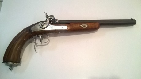 Un amigo mio vende esta magnifica pistola marca Sire Arms, con pelo en el disparador y de calibre .44, 00