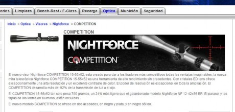 ...Alguien conoce el nuevo NIGHTFORCE COMPETITION  15-55X52?

...Alguien de por aqui lo usa? o ha visto 00