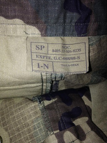 Hola
tengo un pantalon camuflaje del ejercito español, talla 1N, a estreno, sin usar y me lo he probado 01