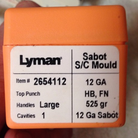 Buenas,

Vendo molde Lyman para bala de escopeta, calibre 12.
Perfecto estado, caja original. Una de las 00