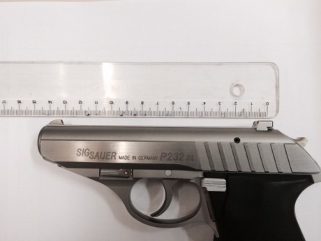 Hola vendo SIG SAUER P232 SL, calibre .380 auto (9mm corto), capacidad 7+1, el arma está impecable comprada 30