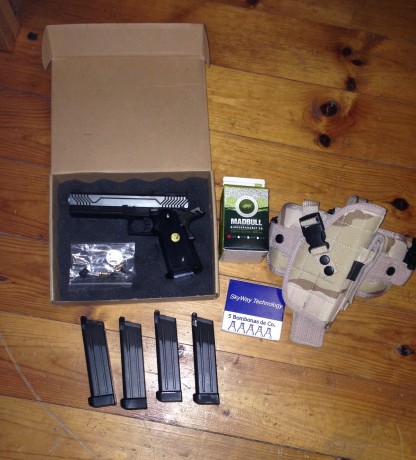 Hola,
Me deshago de otra de las cosas que compré y apenas he utilizado

Ibamos a hacer equipo de airsoft, 01