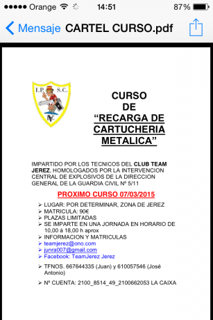 Hola compañeros:
Por medio de este hilo vamos a intentar estar informados de los cursos de recarga que 60