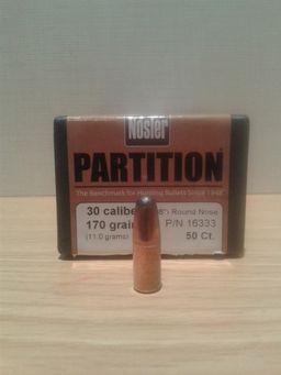 se vende una caja de puntas nosler partition rn 170 grains calibre 30 , 50 euros portes a cargo dl comprador 00