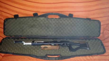 Se vende steyr lg110 hp 4.5 con  carrillera ajustable en altura
y seta todo de artesania.
La doy con maleta 121