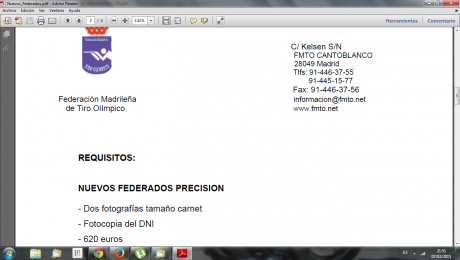Bueno pues hoy me he encontrado con la noticia de que la Real Federación de Tiro Olímpico ha retirado 100
