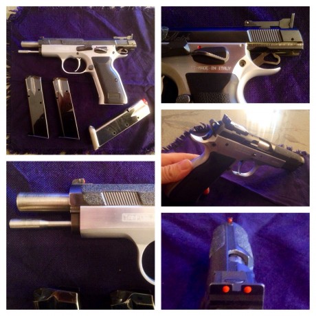 Tanfoglio Duetone Match 9mm parabellum, con 3 cargadores. La única modificación que tiene es la lija que 02