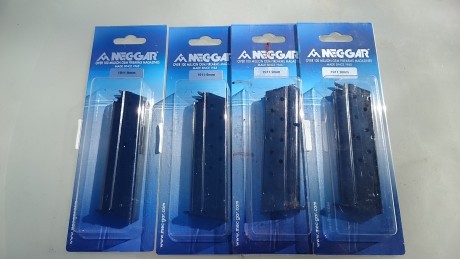 4 Cargador para pistola 1911 9mm parabellum.
Capacidad: 9 tiros.

Nuevos a estrenar en sus cajas sin abrir. 10