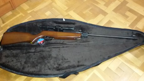 Vendo carabina de balines de 4.5 Gamo Expomatic 2100, con visor telescópico y funda. Tiene carril para 00